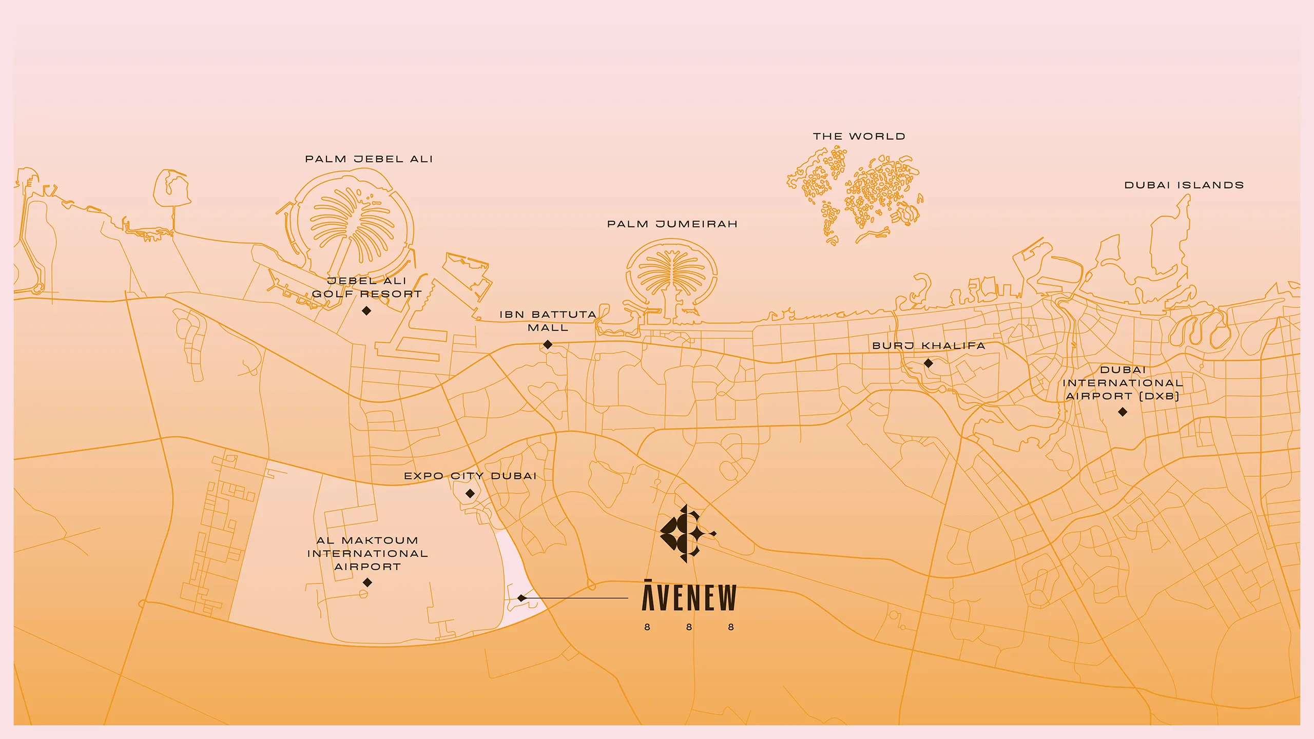 Avenew 888 Dubai South Location Map